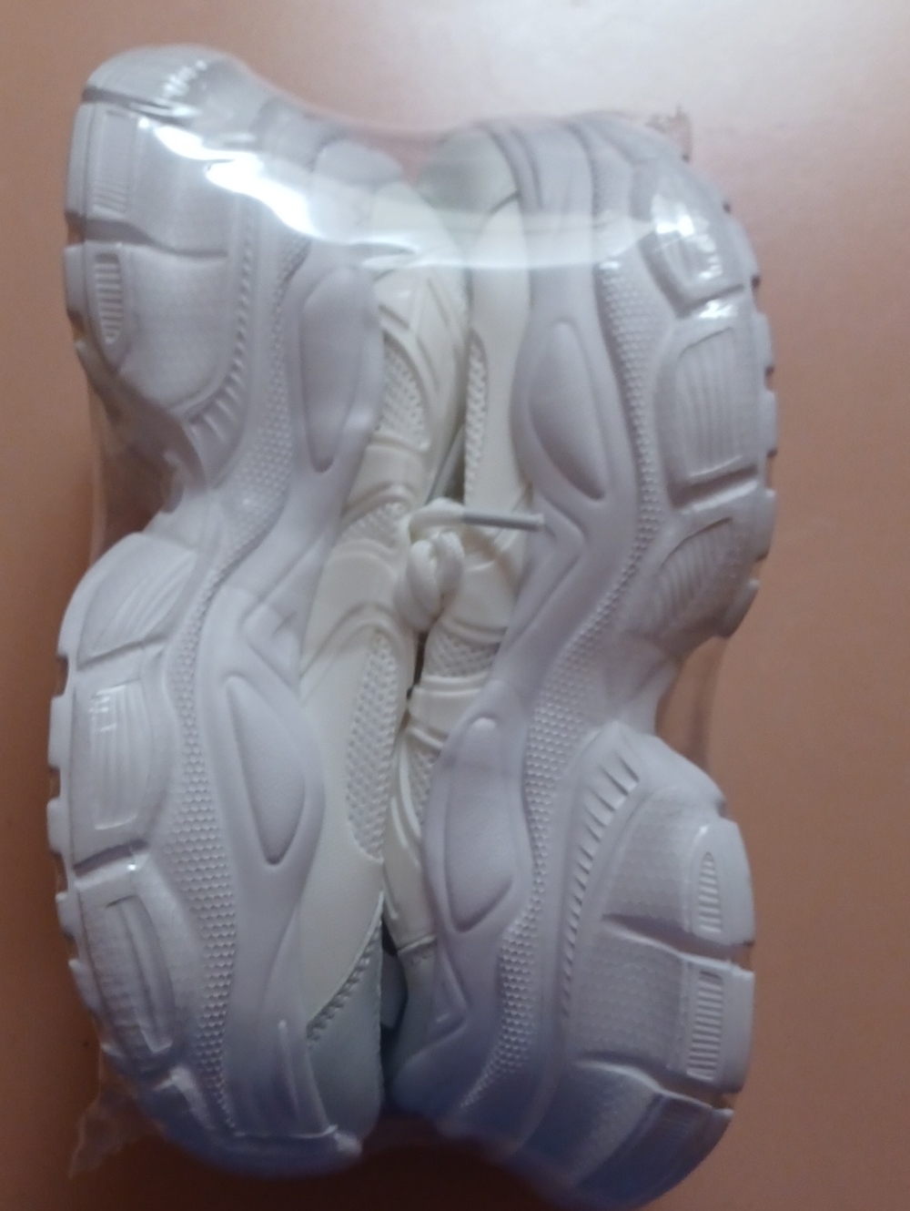 Chunky All-White Platform Sneakers - Picture 1 of 3